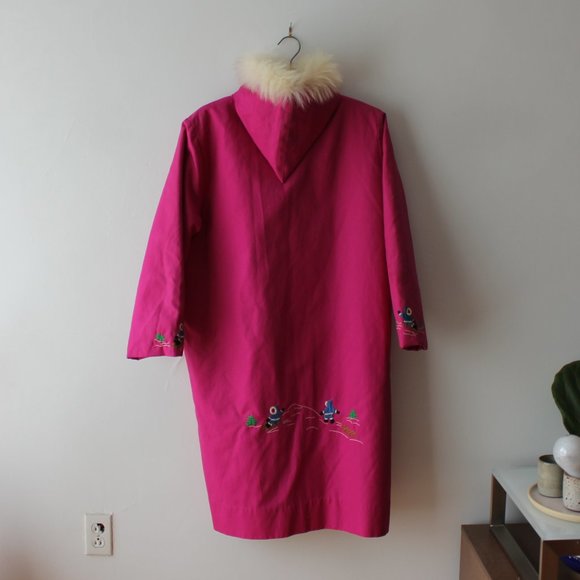 Vintage Pink Embroidered Long Coat - Picture 3 of 15
